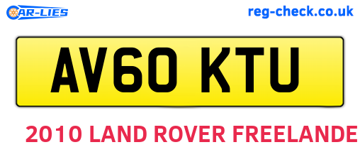 AV60KTU are the vehicle registration plates.