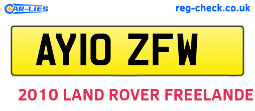 AY10ZFW are the vehicle registration plates.