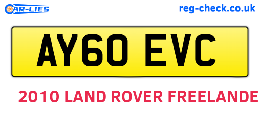 AY60EVC are the vehicle registration plates.