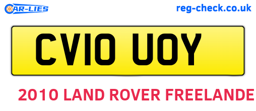 CV10UOY are the vehicle registration plates.