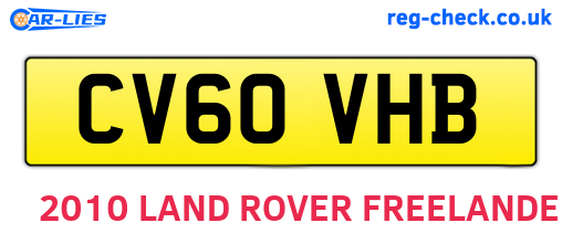 CV60VHB are the vehicle registration plates.