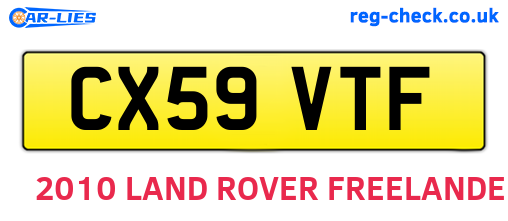 CX59VTF are the vehicle registration plates.