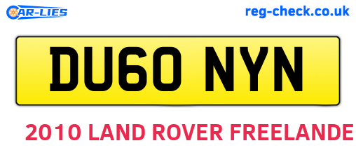 DU60NYN are the vehicle registration plates.