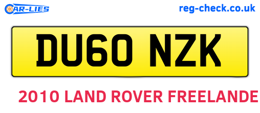 DU60NZK are the vehicle registration plates.