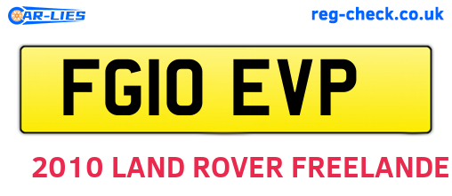 FG10EVP are the vehicle registration plates.