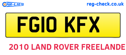 FG10KFX are the vehicle registration plates.