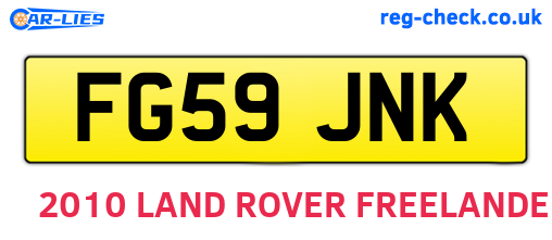 FG59JNK are the vehicle registration plates.