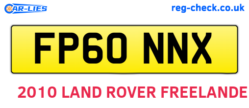 FP60NNX are the vehicle registration plates.