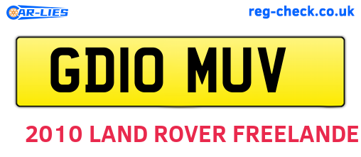 GD10MUV are the vehicle registration plates.