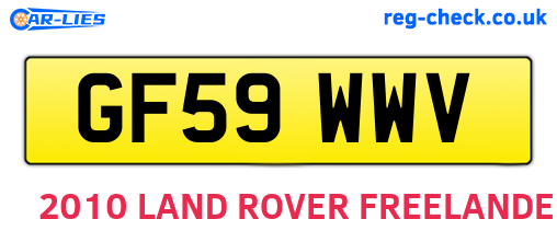 GF59WWV are the vehicle registration plates.