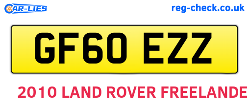 GF60EZZ are the vehicle registration plates.