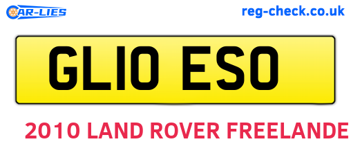 GL10ESO are the vehicle registration plates.