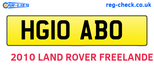 HG10ABO are the vehicle registration plates.