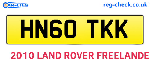 HN60TKK are the vehicle registration plates.