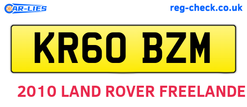 KR60BZM are the vehicle registration plates.