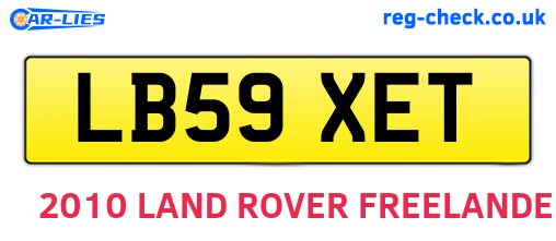 LB59XET are the vehicle registration plates.