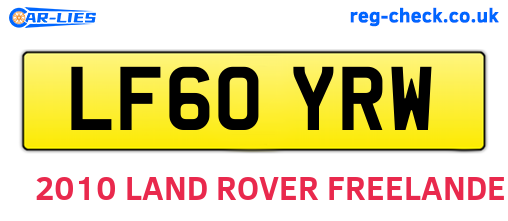 LF60YRW are the vehicle registration plates.
