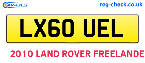 LX60UEL are the vehicle registration plates.