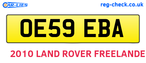 OE59EBA are the vehicle registration plates.