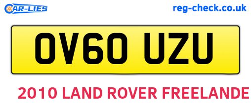 OV60UZU are the vehicle registration plates.