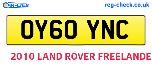 OY60YNC are the vehicle registration plates.
