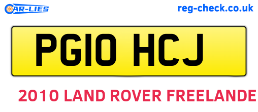 PG10HCJ are the vehicle registration plates.