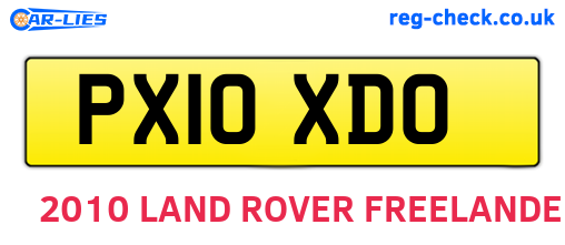 PX10XDO are the vehicle registration plates.