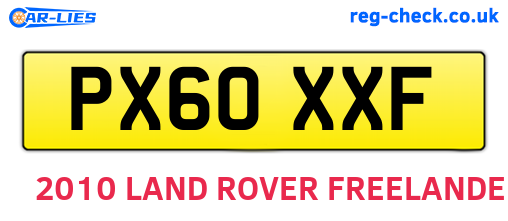 PX60XXF are the vehicle registration plates.