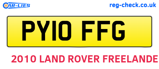 PY10FFG are the vehicle registration plates.