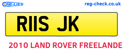 R11SJK are the vehicle registration plates.