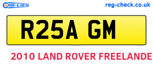 R25AGM are the vehicle registration plates.
