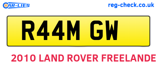 R44MGW are the vehicle registration plates.
