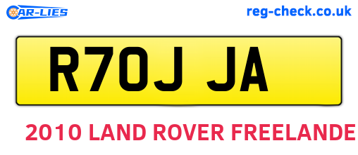 R70JJA are the vehicle registration plates.