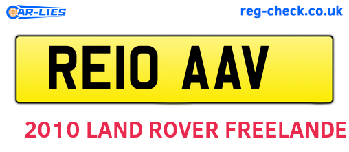 RE10AAV are the vehicle registration plates.