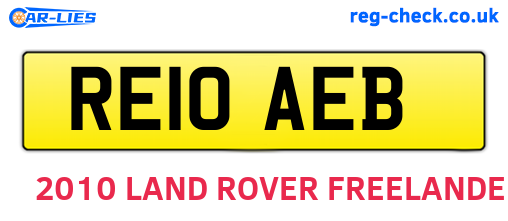 RE10AEB are the vehicle registration plates.