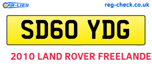 SD60YDG are the vehicle registration plates.
