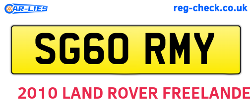 SG60RMY are the vehicle registration plates.