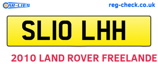 SL10LHH are the vehicle registration plates.