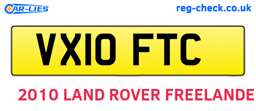 VX10FTC are the vehicle registration plates.