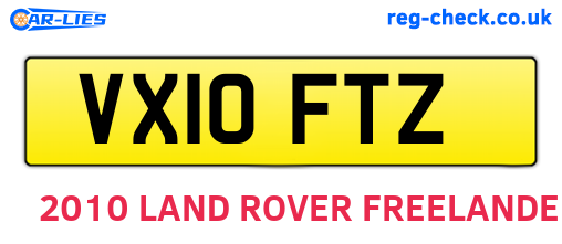 VX10FTZ are the vehicle registration plates.