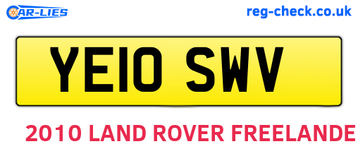 YE10SWV are the vehicle registration plates.