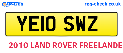 YE10SWZ are the vehicle registration plates.