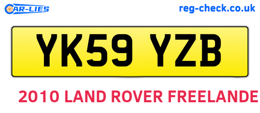 YK59YZB are the vehicle registration plates.