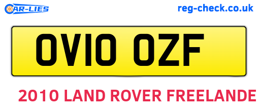 OV10OZF are the vehicle registration plates.