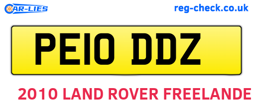 PE10DDZ are the vehicle registration plates.