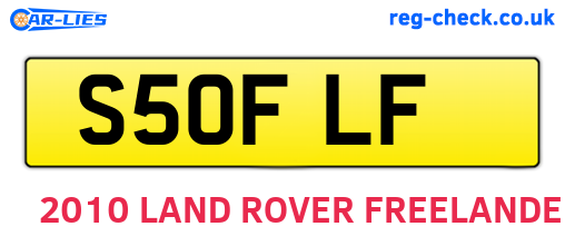 S50FLF are the vehicle registration plates.