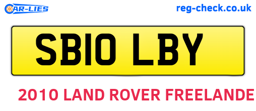 SB10LBY are the vehicle registration plates.