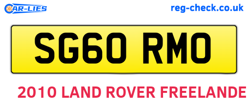 SG60RMO are the vehicle registration plates.
