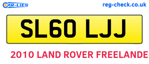 SL60LJJ are the vehicle registration plates.