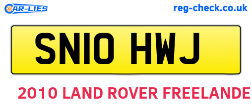 SN10HWJ are the vehicle registration plates.